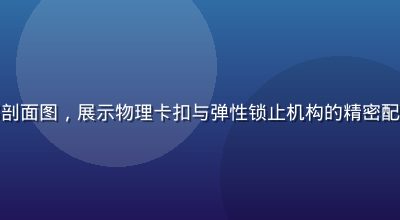 久久插专利双锁紧结构内部剖面图，展示物理卡扣与弹性锁止机构的精密配合，金属质感工业设计风格