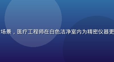 久久插在医疗设备维护场景，医疗工程师在白色洁净室内为精密仪器更换插接配件，专业严谨